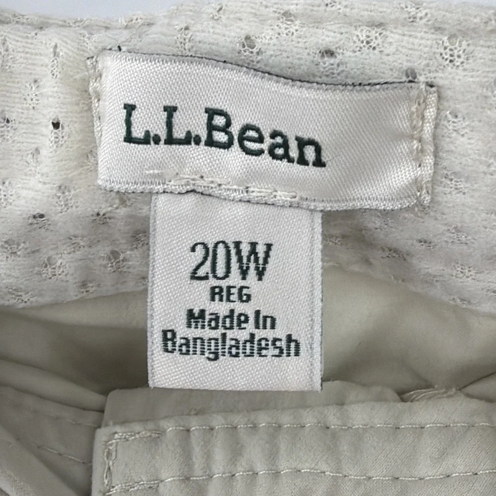 Ll Bean Pants Hiking Straight Leg Nylon Blend Camp Cargo 20W Plus Womens‎